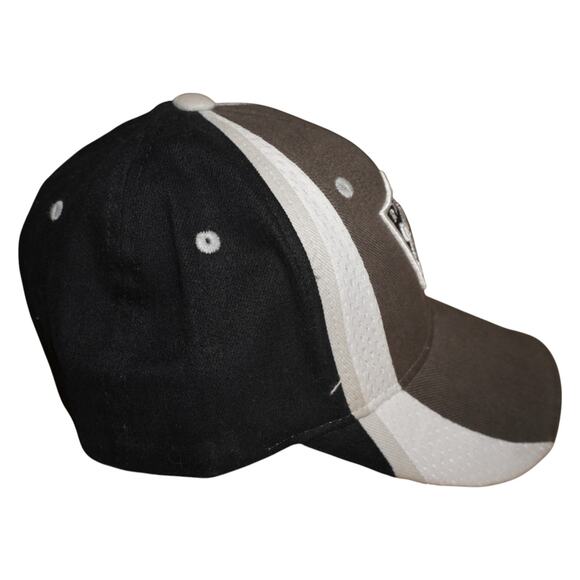 Reebok NFL EQUIPMENT Oakland Raiders Fitted Hat Cap Mesh Side Panels Black Grey - Picture 2 of 6